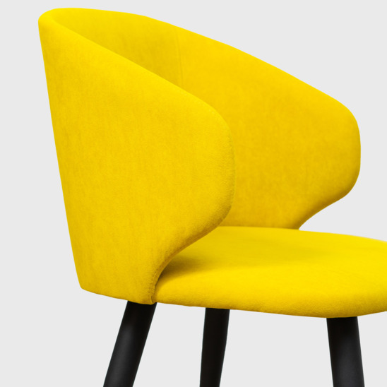 Mark chair, yellow velour, metal legs - photo 12