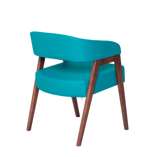 Ricco chair, Galaxy Dark Green leatherette, beech legs - photo 3