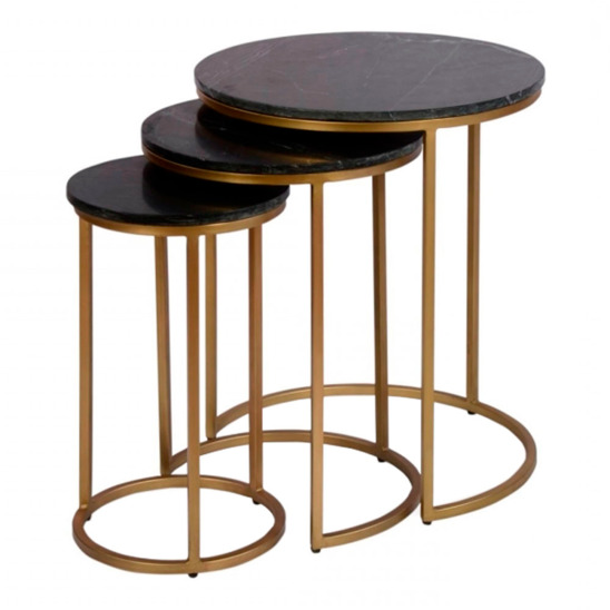 Madison table, black tabletop, gold frame - photo 1