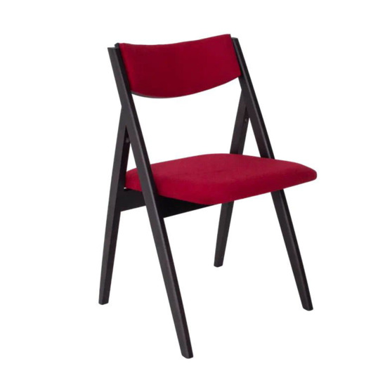 Folding chair Clack with upholstered backrest, velour Velutto 38, legs beech stain black - photo 1