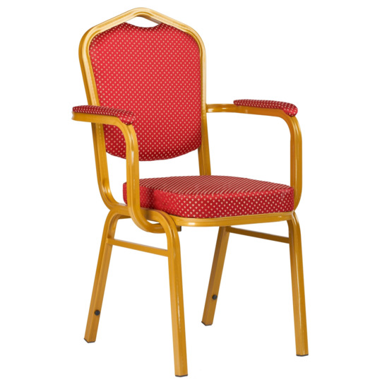 Hit 25 mm chair with rounded armrests, gold, red crown - photo 1