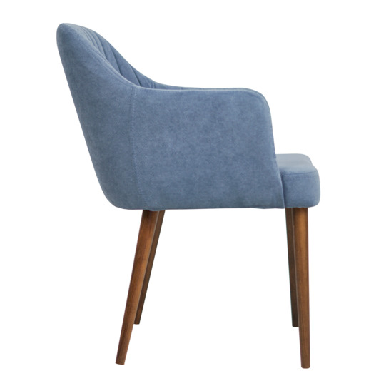 Tulip chair, velour Verona 27 jeans blue, light walnut - photo 3