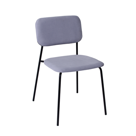 Kvik chair, velour Velutto 49 grey, metal legs - photo 1