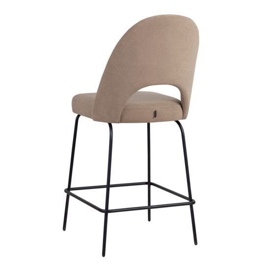 Mallin bar stool, velour latte, metal legs - photo 3