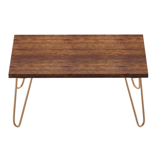 Epping table, dark brown tabletop, copper frame - photo 3