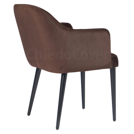 Tulip chair, brown corduroy, black legs - photo 2