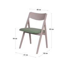 Product photo Clack chair, velour Teddy 338, beech lacquer from the ChiedoCover company.