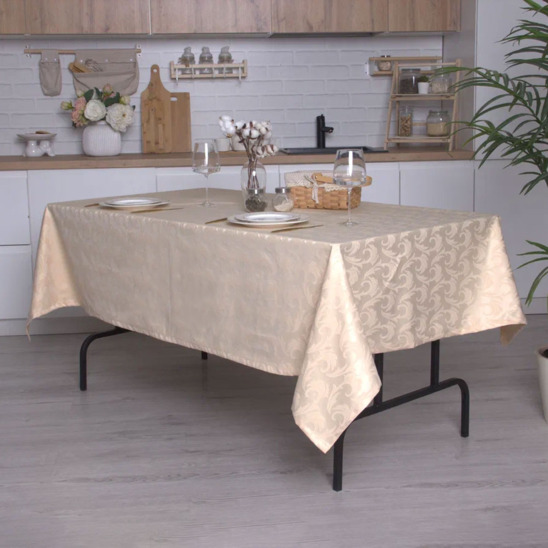 Rectangular tablecloth 2200*1500, richard, beige feather - photo 4