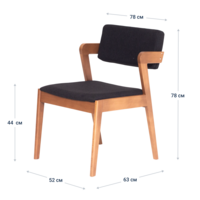 Product photo Ostin half-seat, black matting, beech legs from the ChiedoCover company.