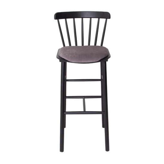 Bar stool Tucker 750, microfiber Furor Volcanic Glass, beech RAL 9005 - photo 2