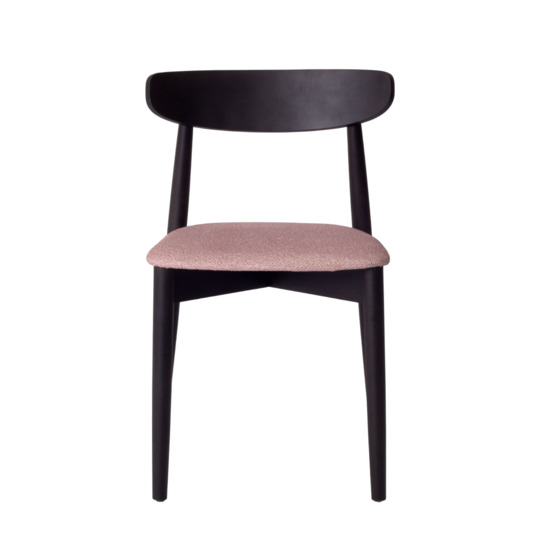 Rockwell chair, microfibre Bubble 5 Flamingo, beech frame, black stain - photo 4