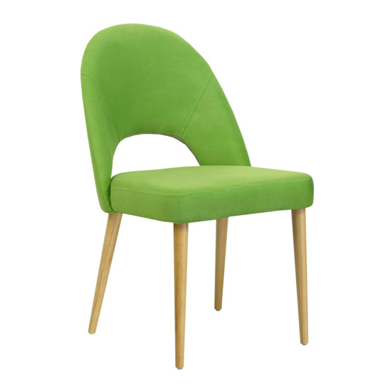 Mallin chair, green velour, beige legs - photo 1