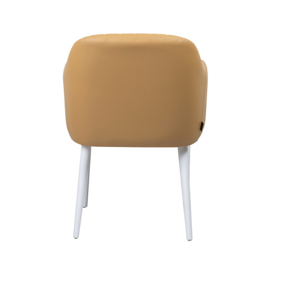 Tulip chair, beige eco-leather, white legs - photo 4