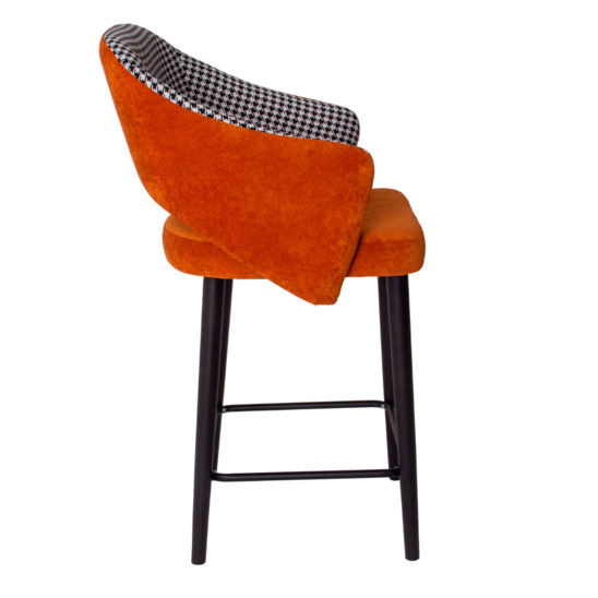 Fly bar stool, Morris 10 jacquard, Velvet Lux 62 velour, beech legs - photo 3