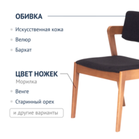 Product photo Ostin half-seat, black matting, beech legs from the ChiedoCover company.