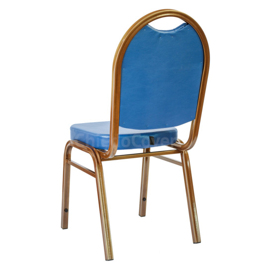 Asia 25mm chair with carriage tie, bronze, leatherette blue - صور 2