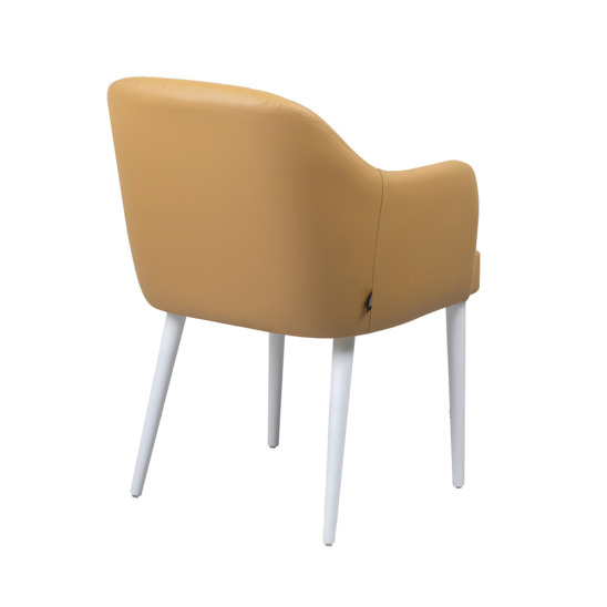 Tulip chair, beige eco-leather, white legs - photo 3