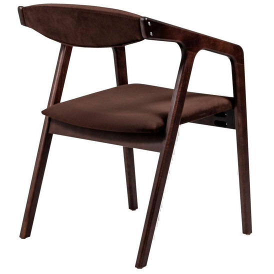 Wooden half-seat for Fendi house, brown velour - photo 4