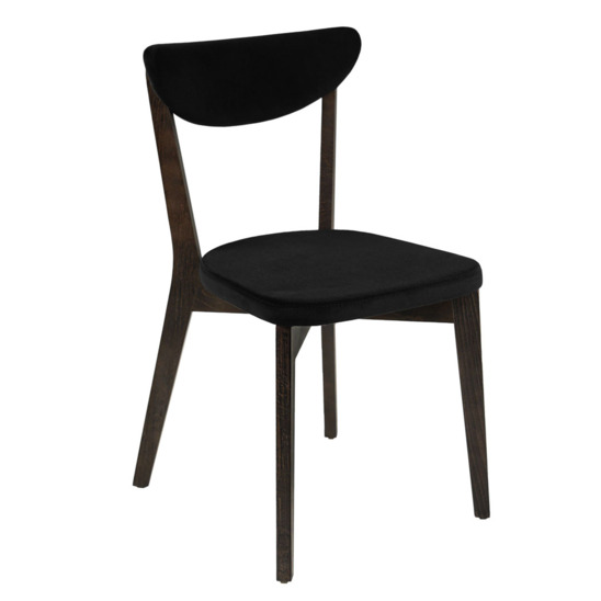 Ruby chair, velour Velutto-34 black, stain wenge - photo 1