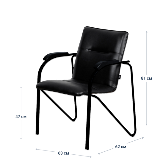 Samba chair, Galaxy black leatherette, black moire frame - photo 3