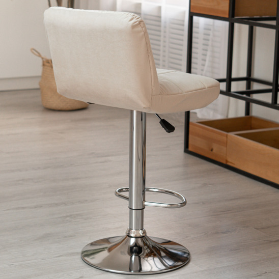 Bar stool cover, rectangular stitching, beige - photo 2