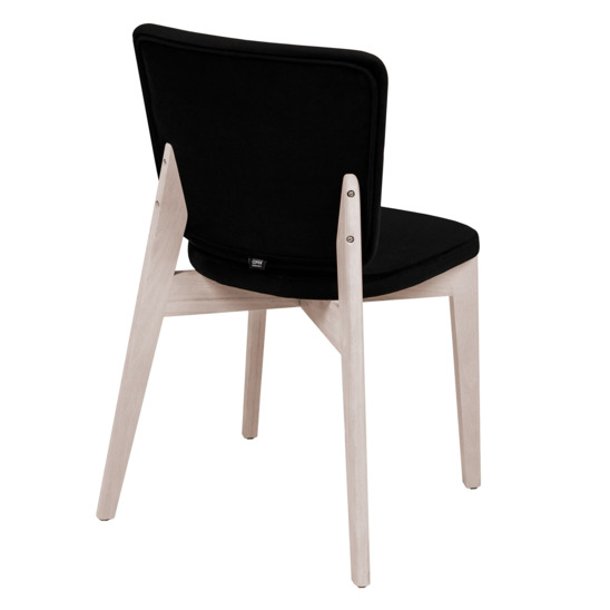 Safir chair, velour black Velutto 34, organic white - photo 3