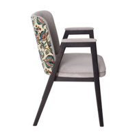 Product photo Bali chair, velour Teddy 023, tapestry Leda, legs beech stain black from the ChiedoCover company.