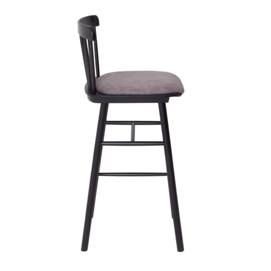 Bar stool Tucker 750, microfiber Furor Volcanic Glass, beech RAL 9005 - photo 3