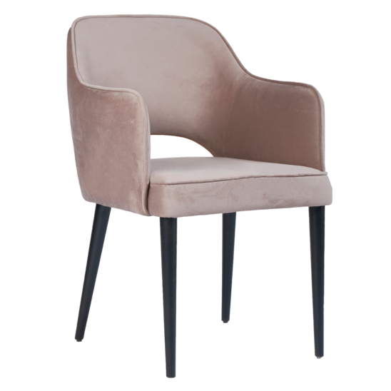 Rose chair, beige-grey corduroy, black legs - photo 1