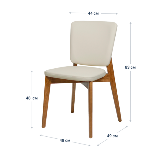 Safir chair, Luxa cream eco-leather, light beige, light walnut - photo 8