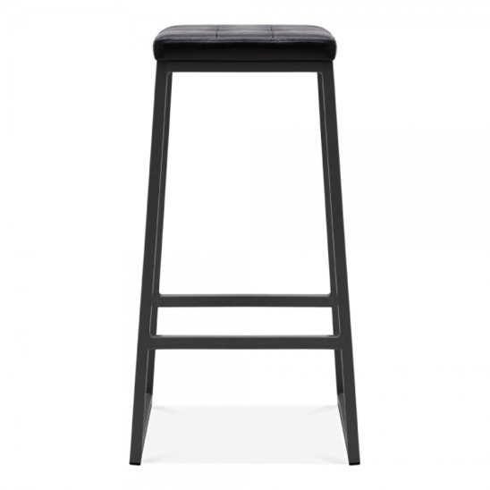 Bar stool, soft, black - photo 2