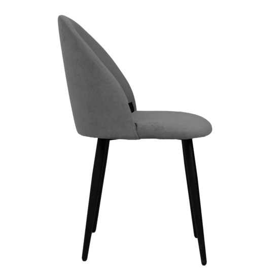 Solar chair, black legs, grey velour - photo 2