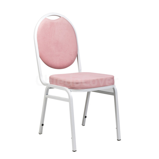 20mm Round Chair - White, Pink Velour - photo 1