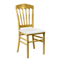 Product photo The Napoleon chair is golden, wooden, with a white cushion from the manufacturer ChiedoCover, product picture, real product photo