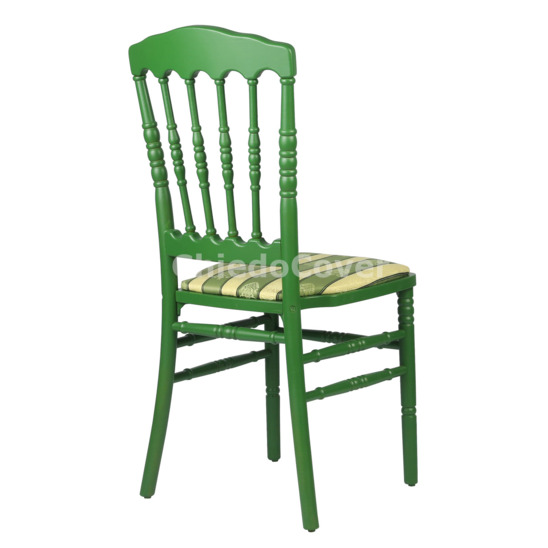 The Napoleon chair is green, with a cushion - photo 3