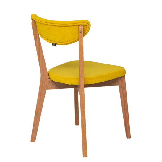 Ruby chair, yellow velour, beech frame - photo 4