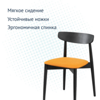 Product photo Rockwell chair, Sherlock 520 matting, black stain frame from the ChiedoCover company.