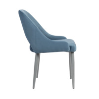 Product photo Milan chair, velour, pale blue, metal legs, grey from the ChiedoCover company.