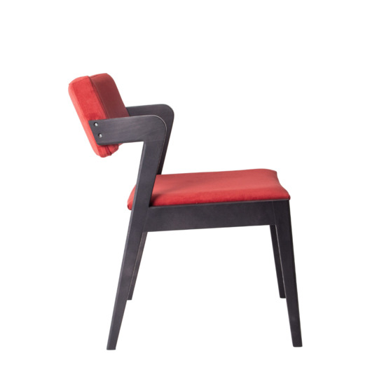 Half-seat Ostin, velour Verona 23 Red, legs beech stain black - photo 2