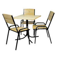 Product photo Leader 21 table, outdoor made of slats, square from the ChiedoCover company.