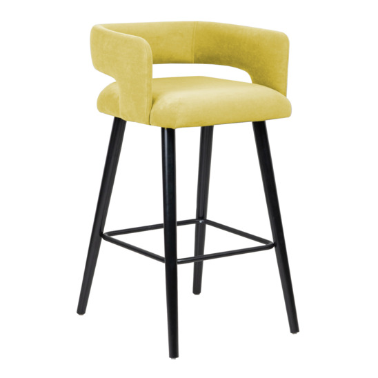 Mars bar stool, olive velour/ black frame - photo 1