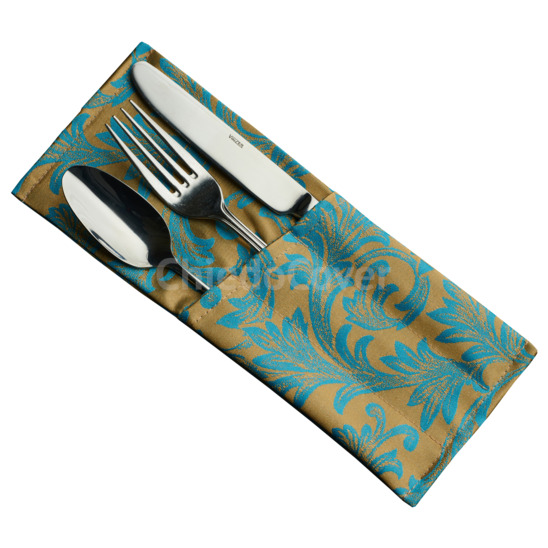 Couvert for 3 Mati devices, turquoise-gold monogram - photo 1