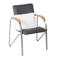 Product photo Samba chair, grey/white, frame - silver from the manufacturer ChiedoCover, product picture, real product photo