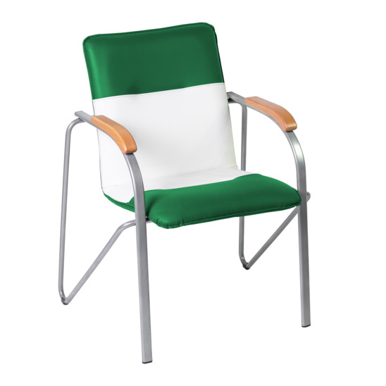 Samba chair, green/white, frame - silver - photo 1