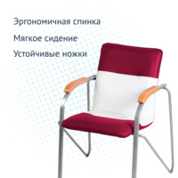 Product photo Samba chair, bordeaux/white, frame - silver from the ChiedoCover company.