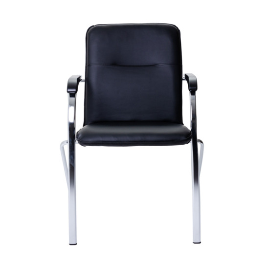 Samba chair, Black eco-leather, chrome frame - photo 2