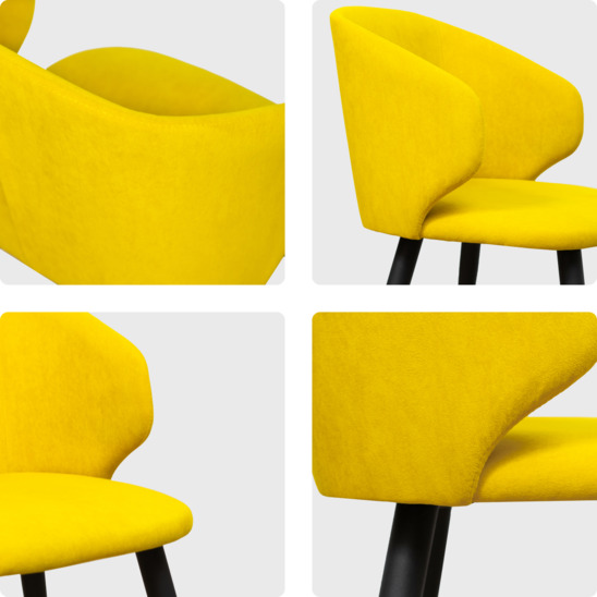 Mark chair, yellow velour, metal legs - photo 6