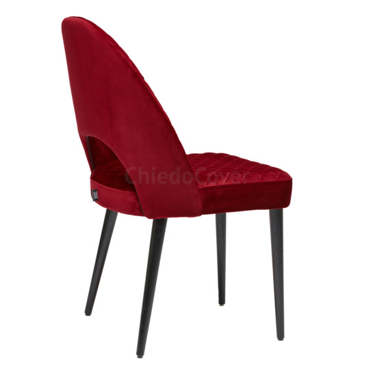 Mallin Diamond chair, red corduroy, black legs - photo 5