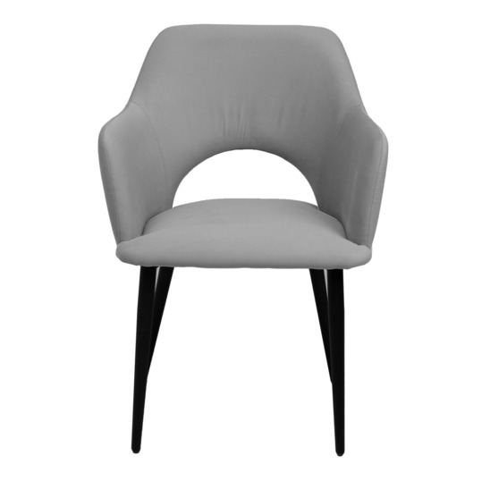 Aqua chair, black legs, grey velour - photo 3