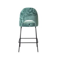 Product photo Mallin bar stool, velour Palermo mentol 09, metal legs from the ChiedoCover company.